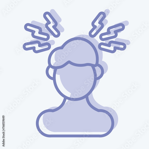 Icon Headaches. suitable for flu symbol. two tone style. simple design editable. design template vector. simple illustration