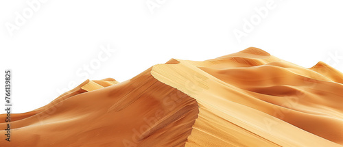 Sand dunes of desert isolated in transparent background.