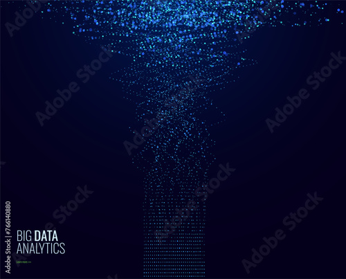 Big Data Sorting Algorithm Background. Data Flow Art. Database Sorting Concept. Technology or Science Digital Background. Vector Illustration.