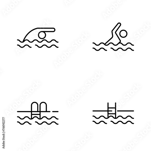 swiming pool flat vector illustration