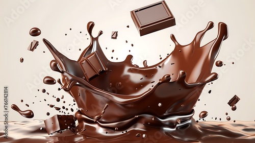 chocolate splash with bar pieces