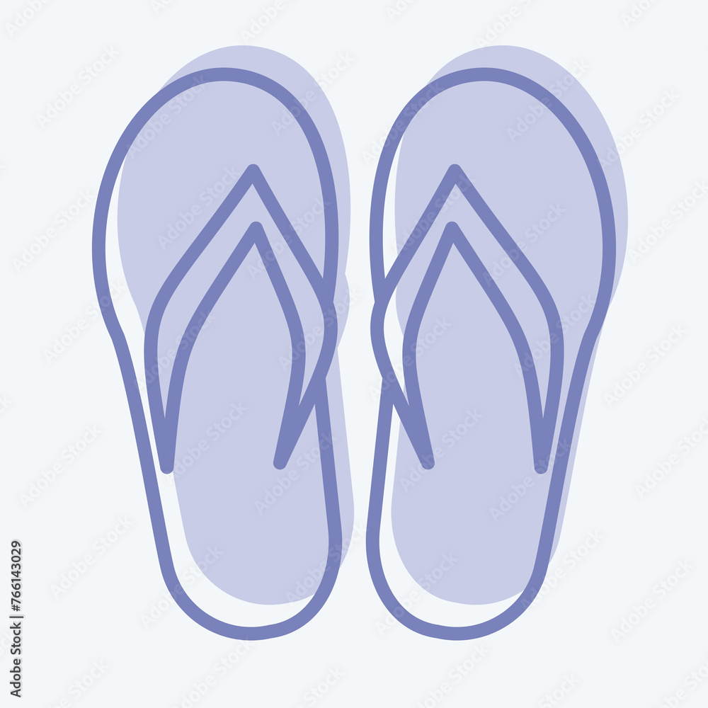 Icon Flip Flops. suitable for Summer symbol. two tone style. simple design editable. design template vector. simple illustration Icon Flip Flops. suitable for Summer symbol. two tone style. simple design editable. design template vector. simple illustration