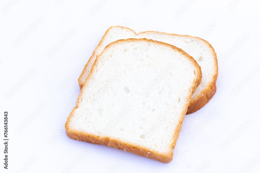 Fresh slice breads on white background