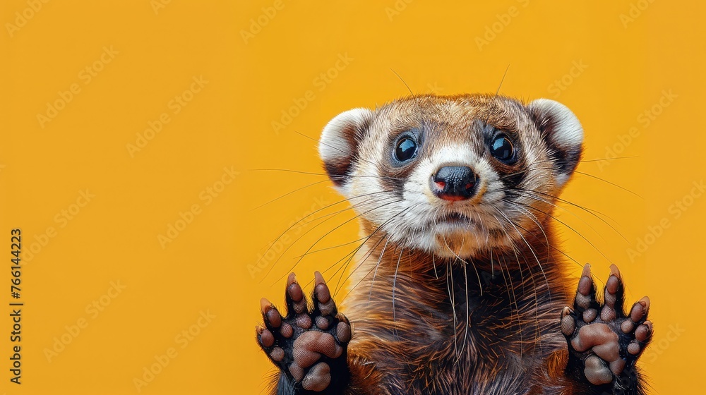 Fototapeta premium Greeting Card and Banner Design for Social Media or Educational Purpose of National Ferret Day Background