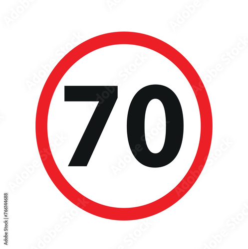 speed limit sign on white background