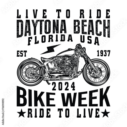live to ride Daytona Beach florida usa 2024 bike week ride to live, est 1937