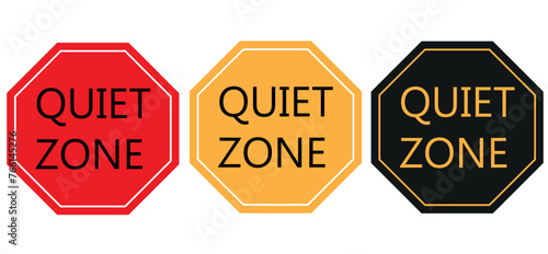 quiet zone sign. vector icon