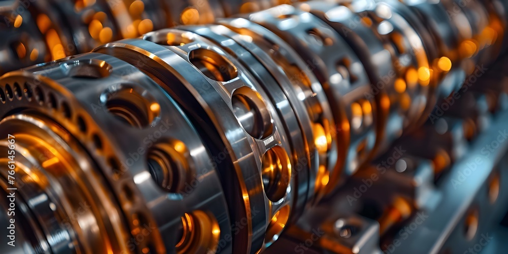 Detailed View of Roller Bearings in a Disassembled Motor. Concept Mechanical, Bearings, Disassembled Motor, Industrial Components, Technology - obrazy, fototapety, plakaty 