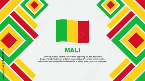 Mali Flag Abstract Background Design Template. Mali Independence Day Banner Wallpaper Vector Illustration. Mali