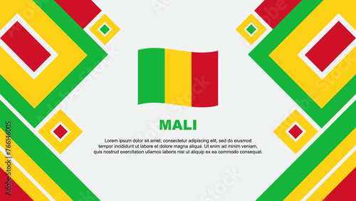 Mali Flag Abstract Background Design Template. Mali Independence Day Banner Wallpaper Vector Illustration. Mali Cartoon