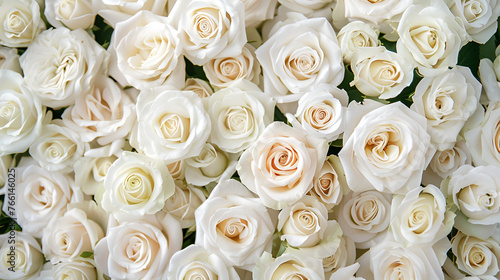 bouquet of white roses , generative ai