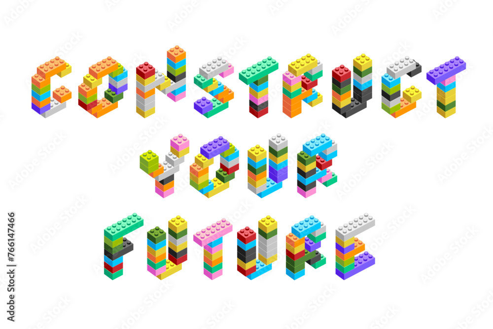 Construct your future. Words made from construction blocks