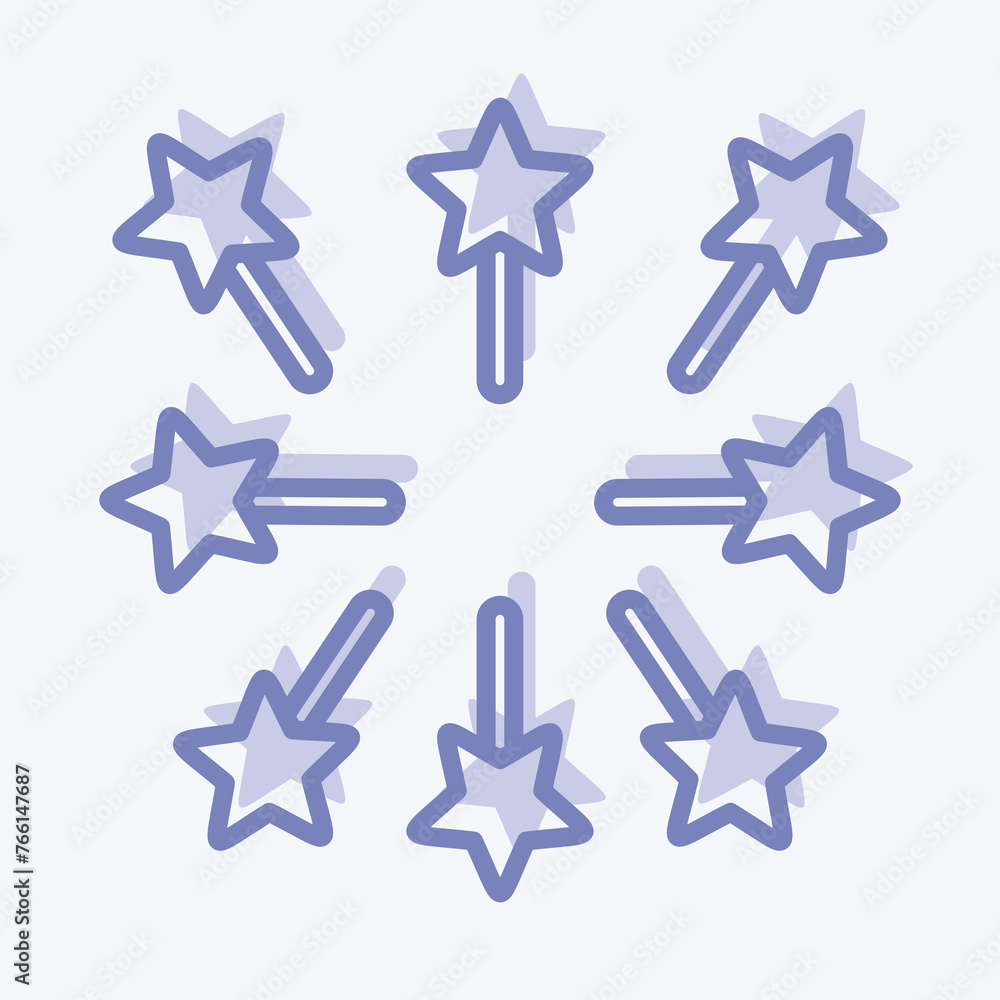 Icon Firework. related to Stars symbol. two tone style. simple design editable. simple illustration. simple vector icons Icon Firework. related to Stars symbol. two tone style. simple design editable. simple illustration. simple vector icons