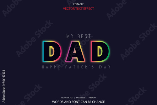 Fathers 3d editable text effect
