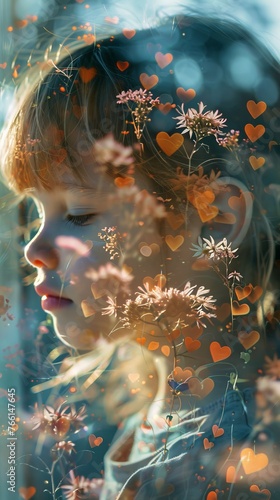 Little Girl Peering Out of a Window