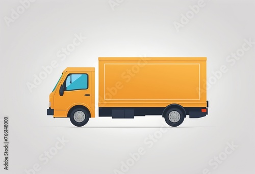 Modern Flat Style Delivery Truck Vector Icon Illustration