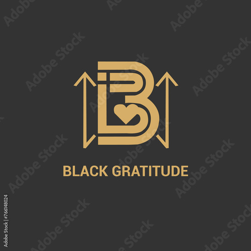 BLACK GRATITUDE logo design, logo design, minimalist logo, unique logo, logo maker, creative logo, brand identity