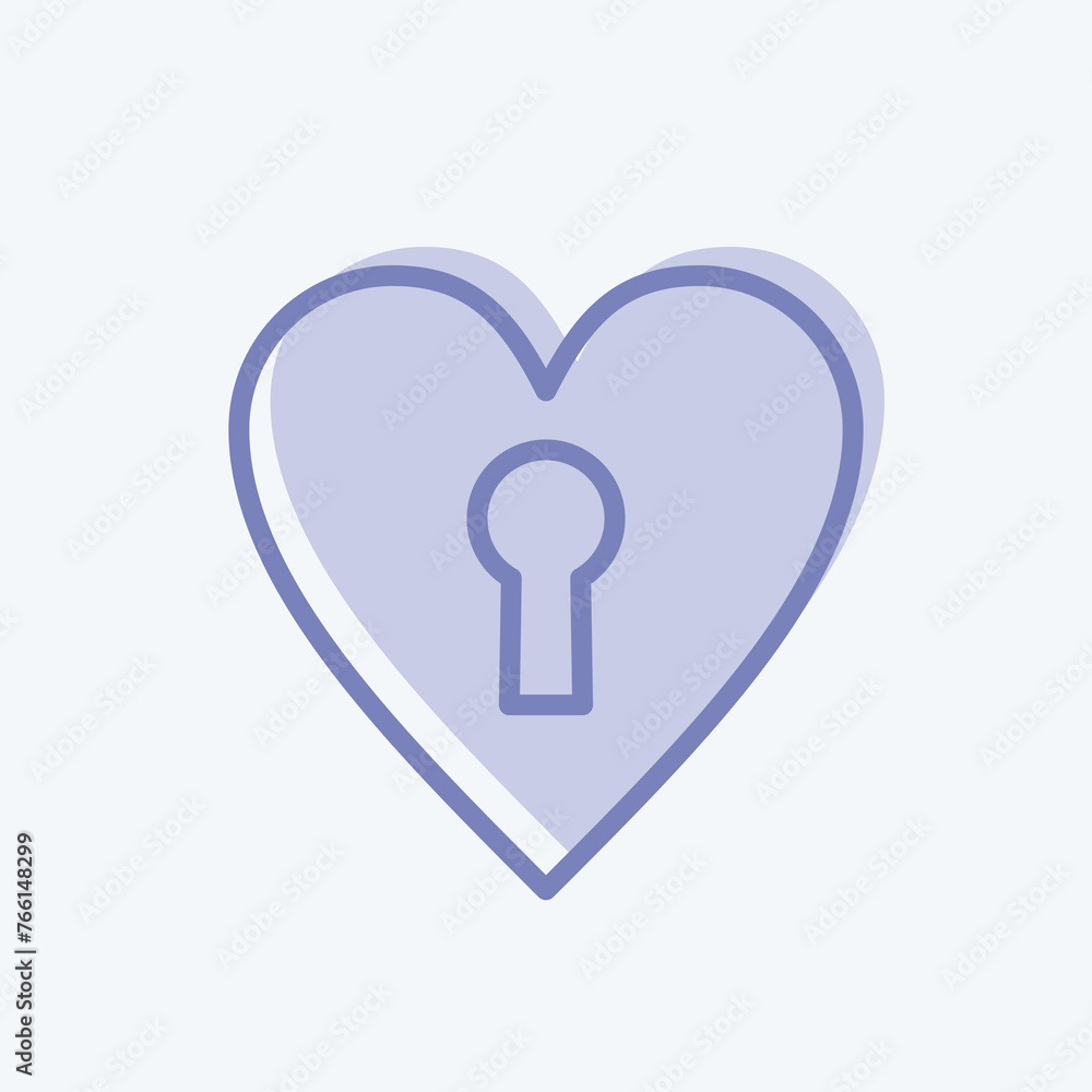 Icon Lock Heart. related to Valentine's Day symbol. two tone style. simple design editable. simple illustration Icon Lock Heart. related to Valentine's Day symbol. two tone style. simple design editable. simple illustration