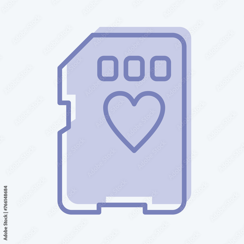 Icon Memory Card. related to Photography symbol. two tone style. simple design editable. simple illustration Icon Memory Card. related to Photography symbol. two tone style. simple design editable. simple illustration