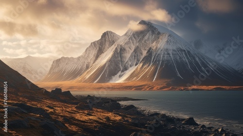 Rugged mountains, Isfjorden, Spitsbergen, Svalbard Islands, Svalbard and Jan Mayen photo