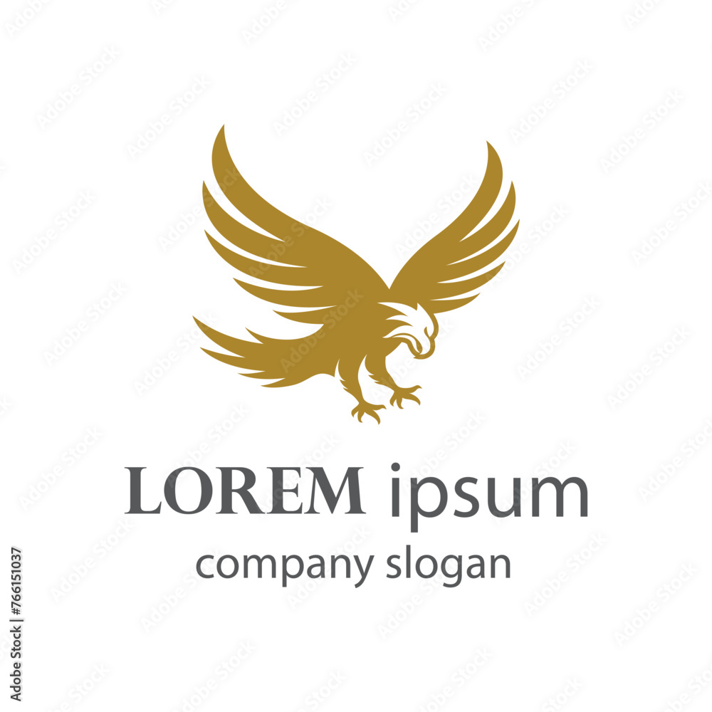 Eagle flapping wings logo illustration design Eagle flapping wings logo illustration design