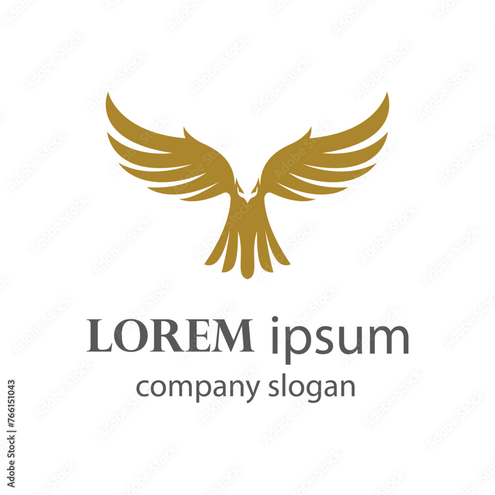 Obraz premium Eagle flapping wings logo illustration design