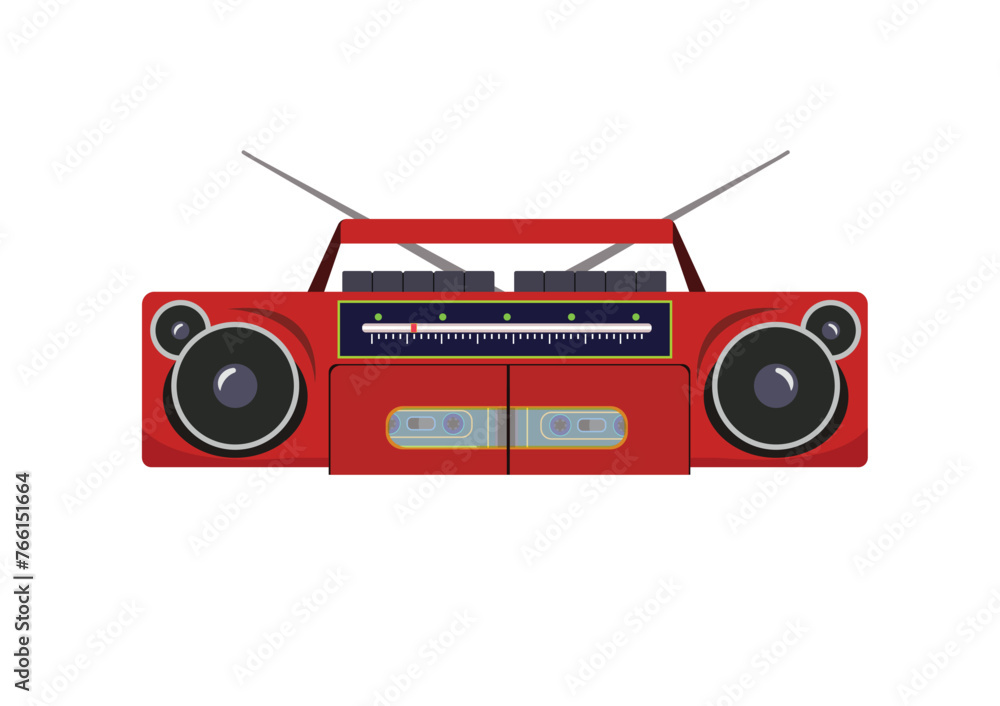 Fototapeta premium Classic radio. Listening to music and doing recordings in the past. Radio tape cassette.