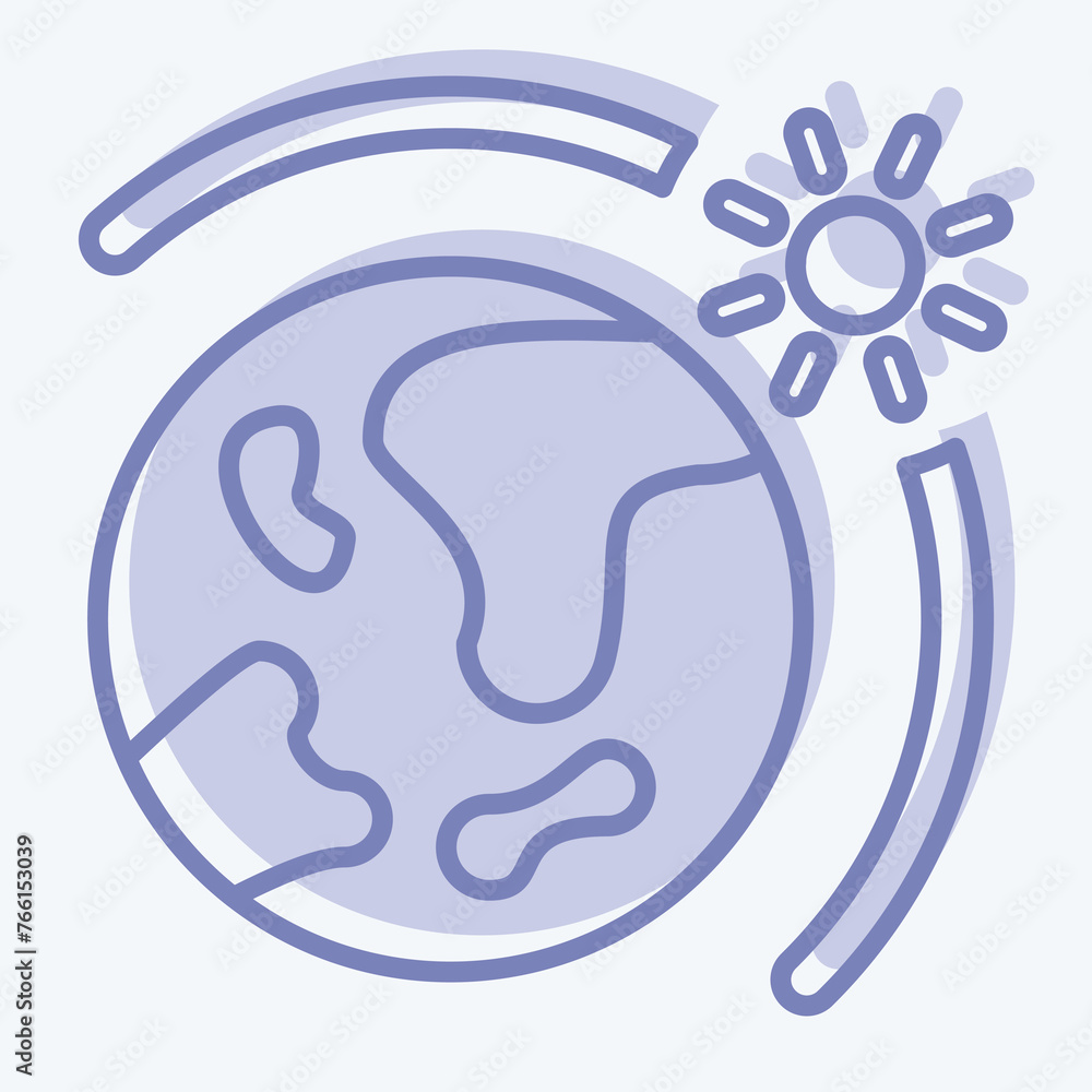 Icon Earth Sun. related to Space symbol. two tone style. simple design editable. simple illustration Icon Earth Sun. related to Space symbol. two tone style. simple design editable. simple illustration