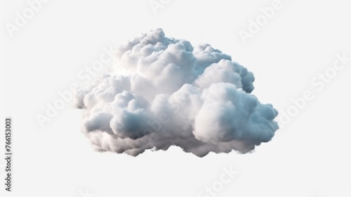 Cotton Wool Cloud isolated in Grey Background with Text Space.