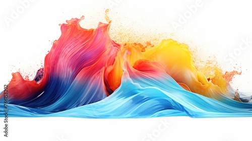 wave of color undulates across a white background.