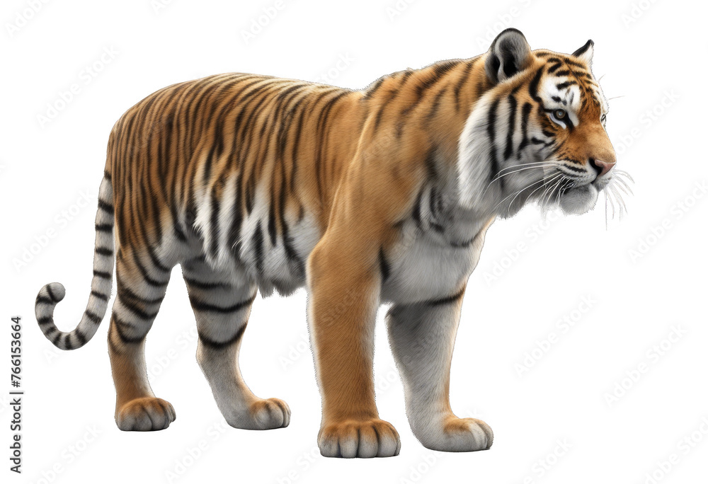 realistic 3d tiger isolated on white background realistic 3d tiger isolated on white background