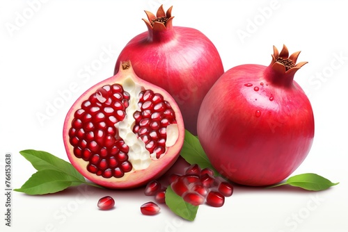 a group of pomegranates with seeds photo