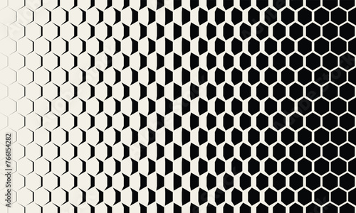 Abstract Geometric Pattern. Hipster Fashion Design Print Hexagonal Pattern. Hexagon Scale Tech Gradient Minimal Background. Vector Illustration.