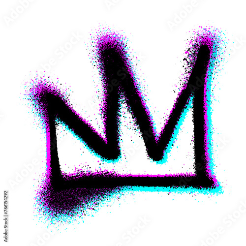 Sprayed Crown. Graffiti Crown Tag. Street Art King Tag Symbol. Vector Illustration.