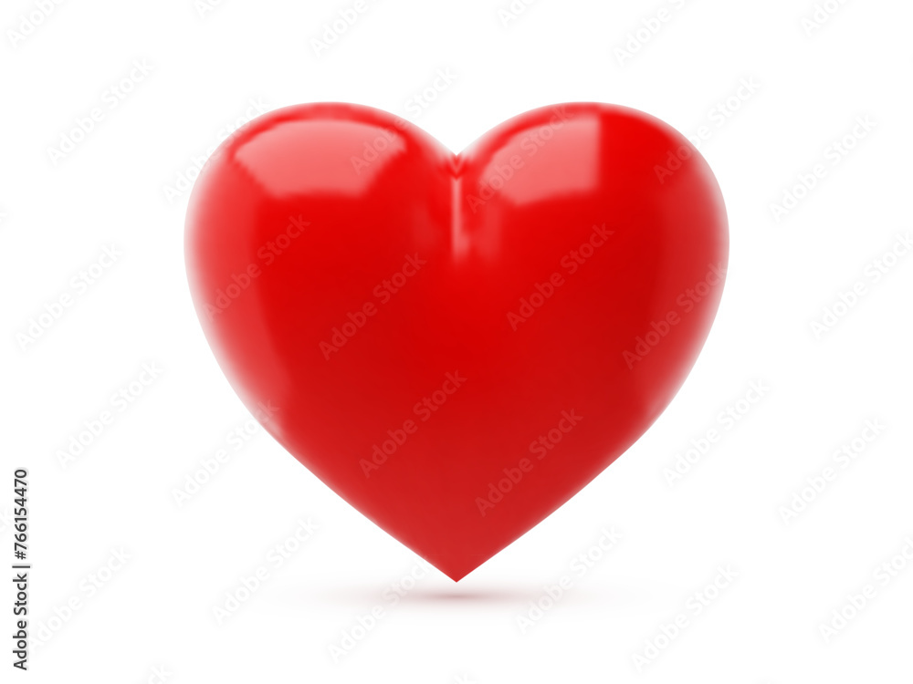 Big Red Heart Isolated On White Background. Vector Illustration