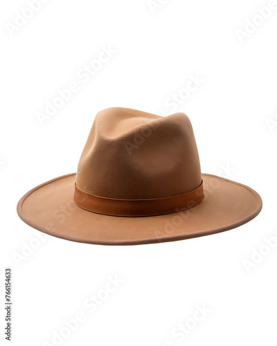 3d beige hat isolated on transparent background