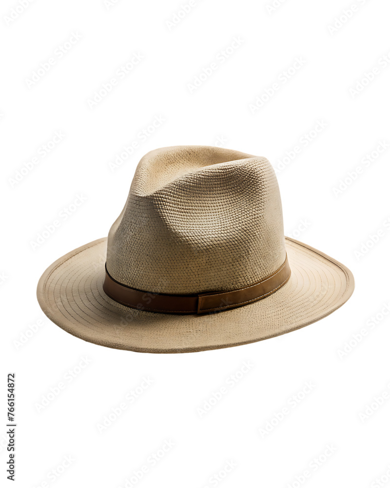 3d beige hat isolated on transparent background