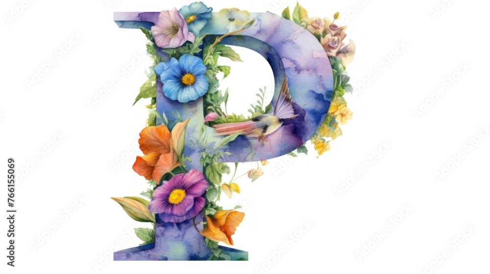 alphabet made of flower letter o