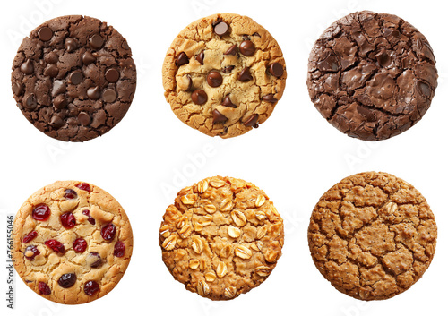 Set of different healthy cookies isolated background photo