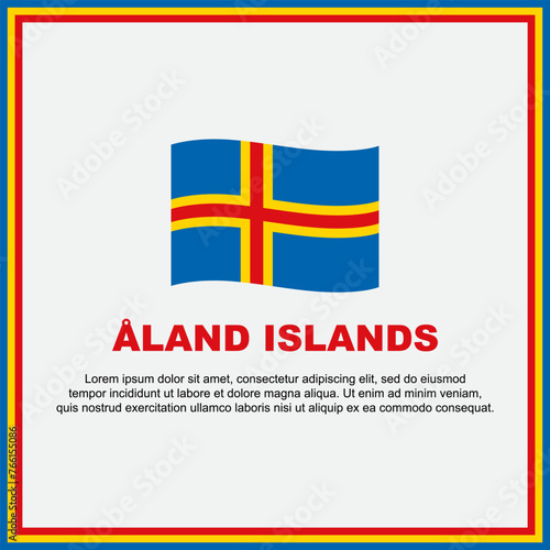 Aland Islands Flag Background Design Template. Aland Islands Independence Day Banner Social Media Post. Aland Islands Banner