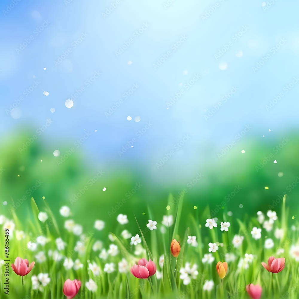 Realistic blurred spring background. Realistic blurred spring background.