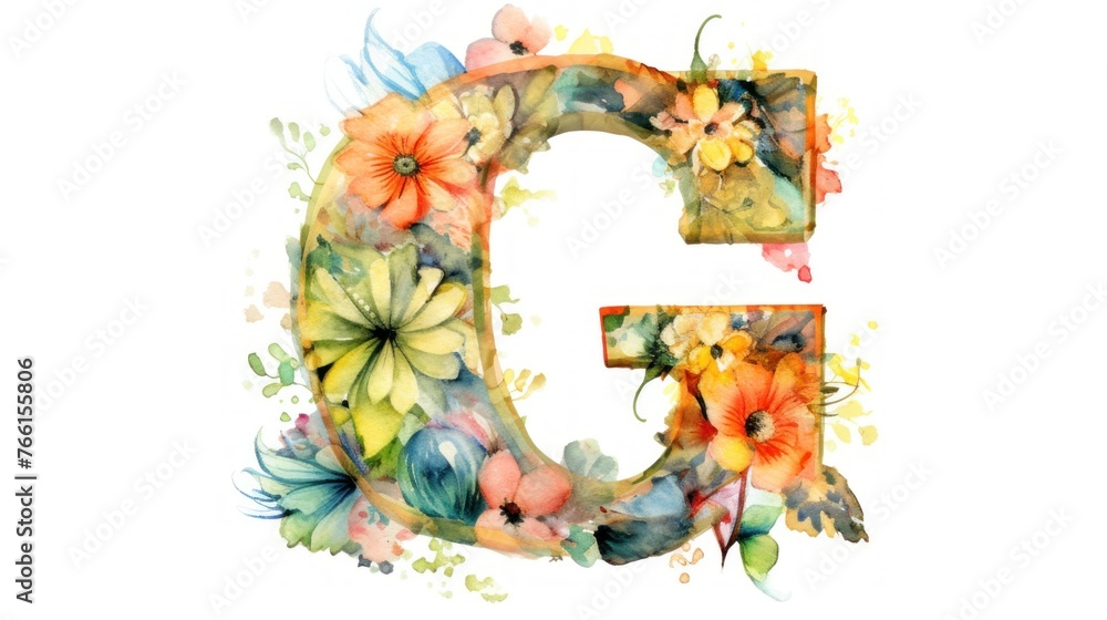 Letters made of leaves and flowers Letters made of leaves and flowers