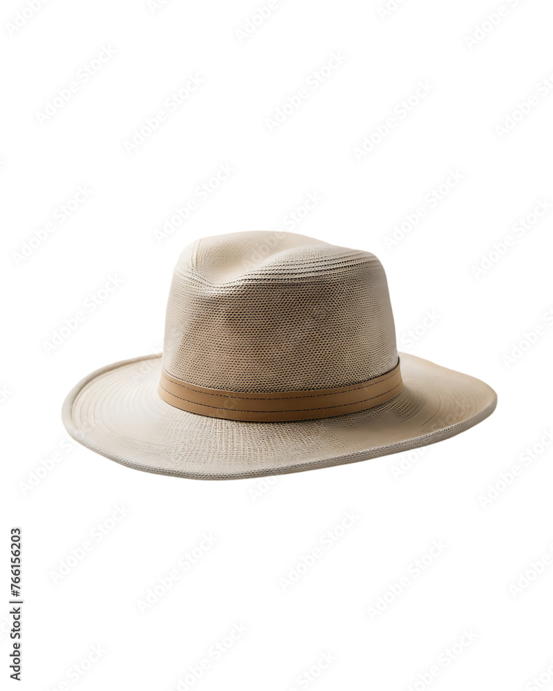 3d beige hat isolated on transparent background