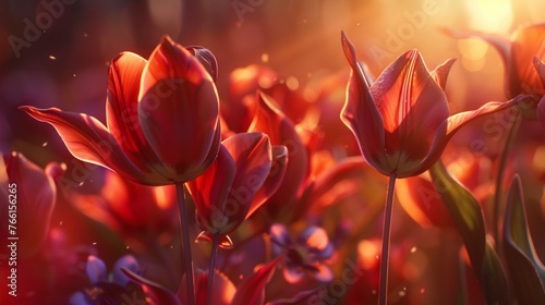 red tulips in the garden #766156265