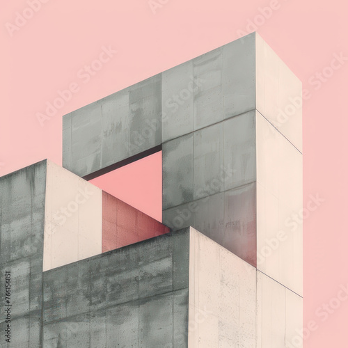 3d illustration. Logo mockup 3d sign building office or shop. Concrete wall 