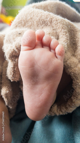 soles of newborn baby's feet