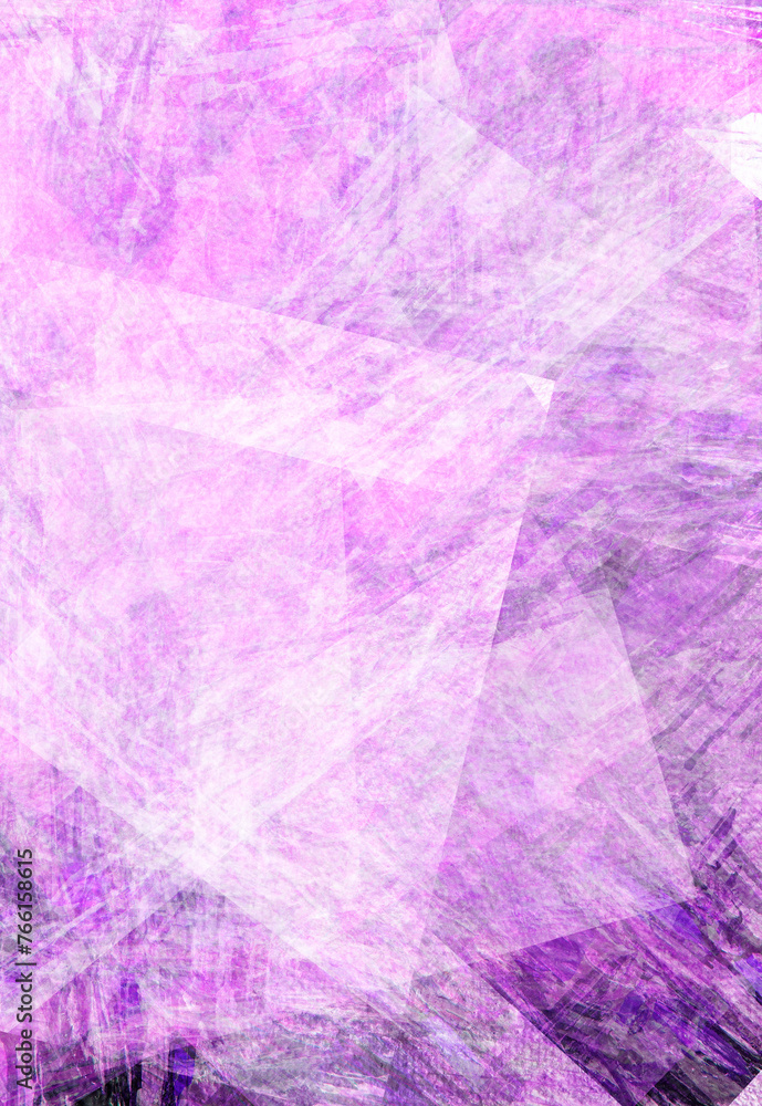 Purple background with textured transparent squares in random layers