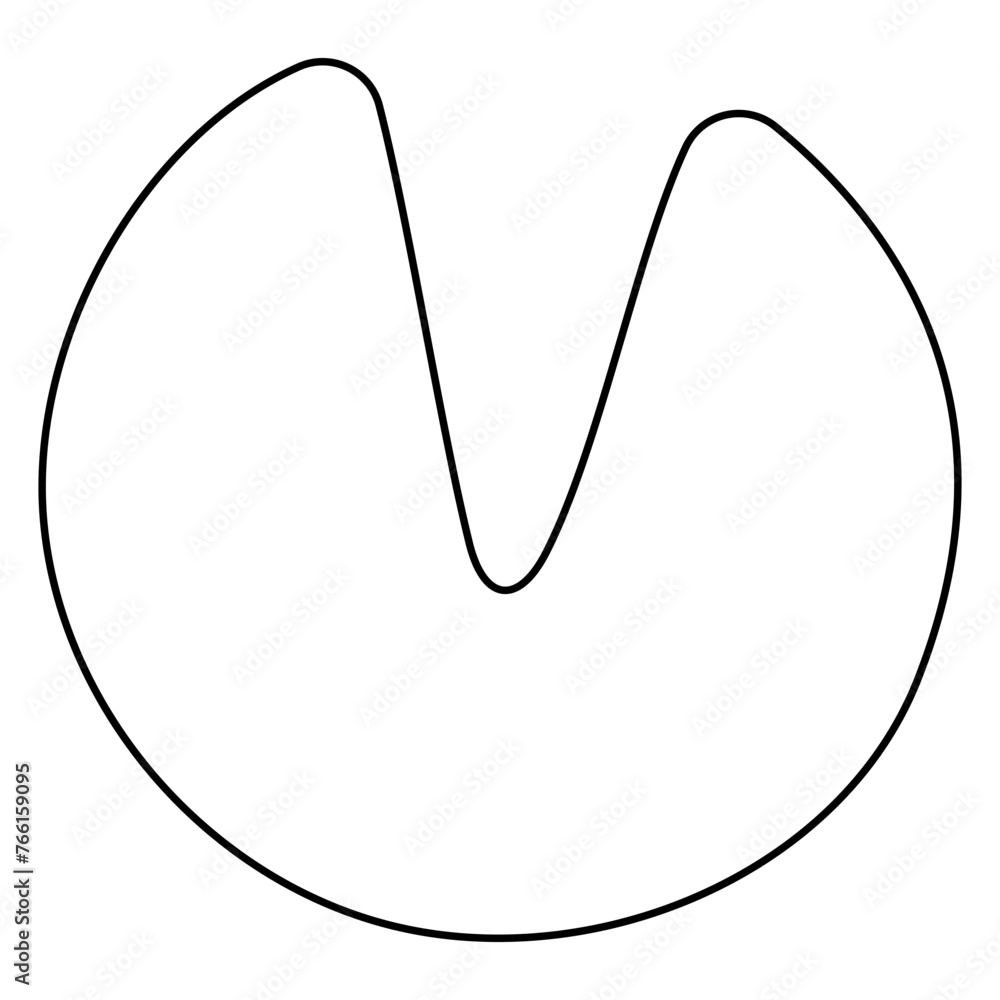 Obraz premium Fortune cookies. Chinese and Japanese food. Asian confectionery. line doodle coloring. The future is on paper in the test. Sweet icon element. A simple symbol.