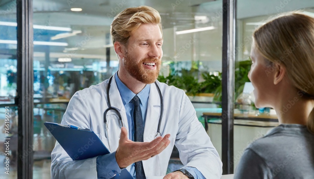 Fototapeta premium doctor talking to patient