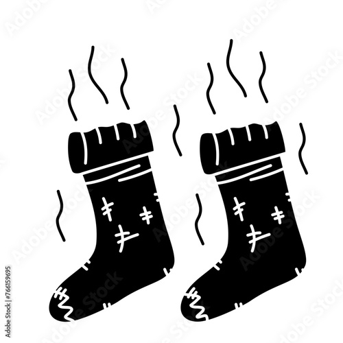 smelly sock Black icon  photo